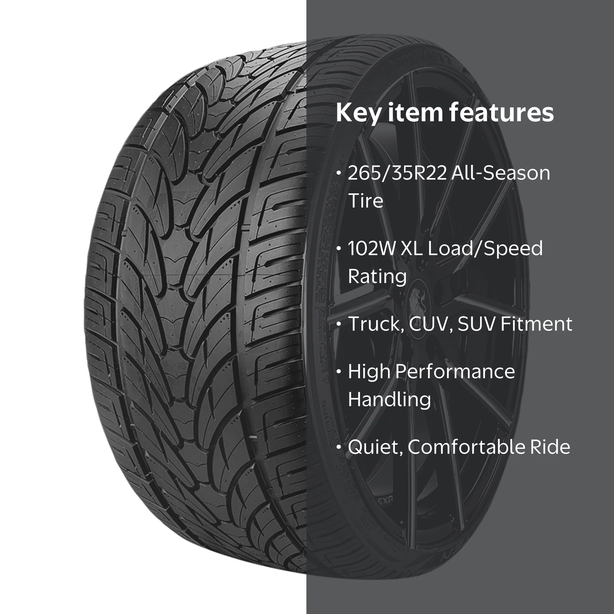 leon Lionhart, Passenger Tire, All Season, 265/35ZR22 102W XL - Walmart.com