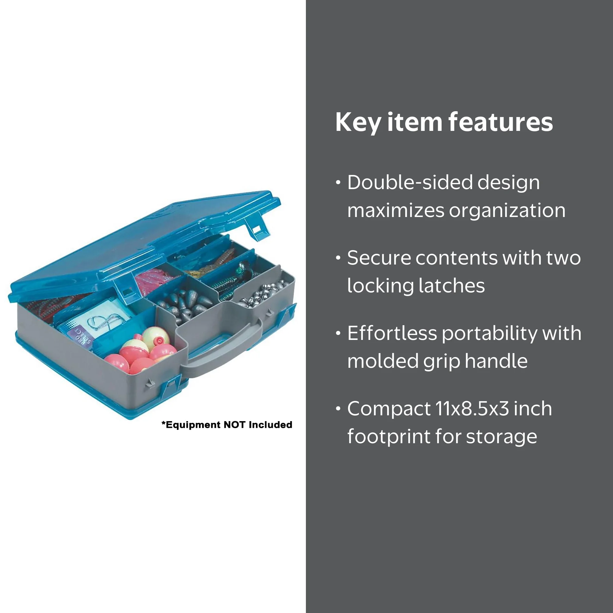 Plano Fishing Two-Sided Tackle Box Organizer, Blue, Large