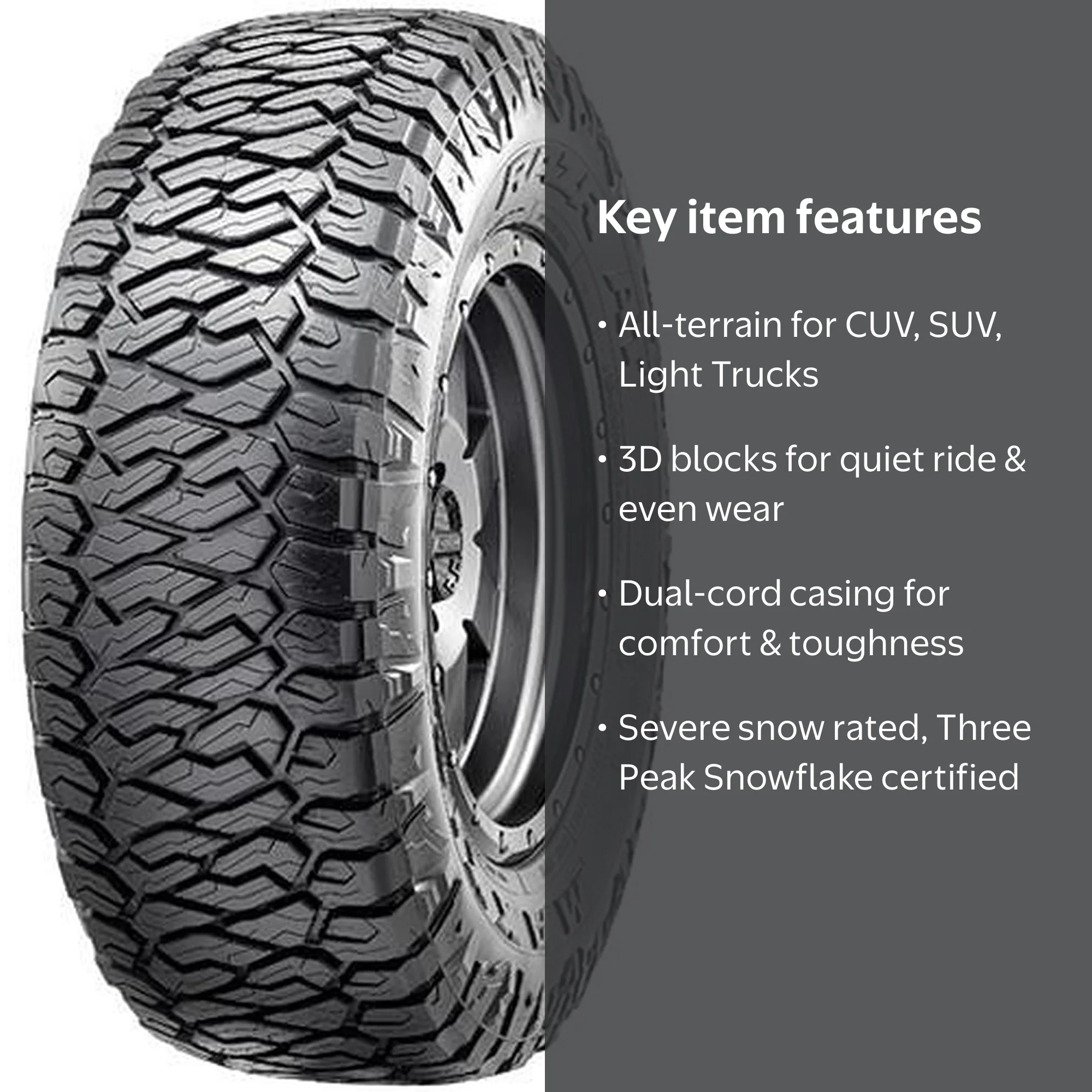 Maxxis Razr AT-811 All Terrain Tire, 265/70R16 112T, Light Truck