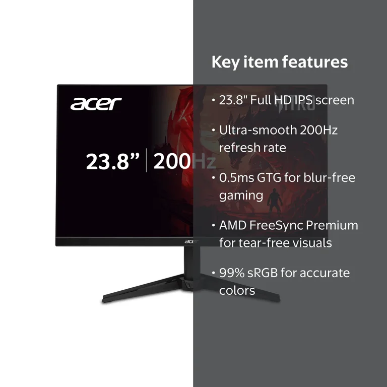 Acer Nitro QG1 Gaming Monitor 23.8 (1920 x 1080) inch Widescreen