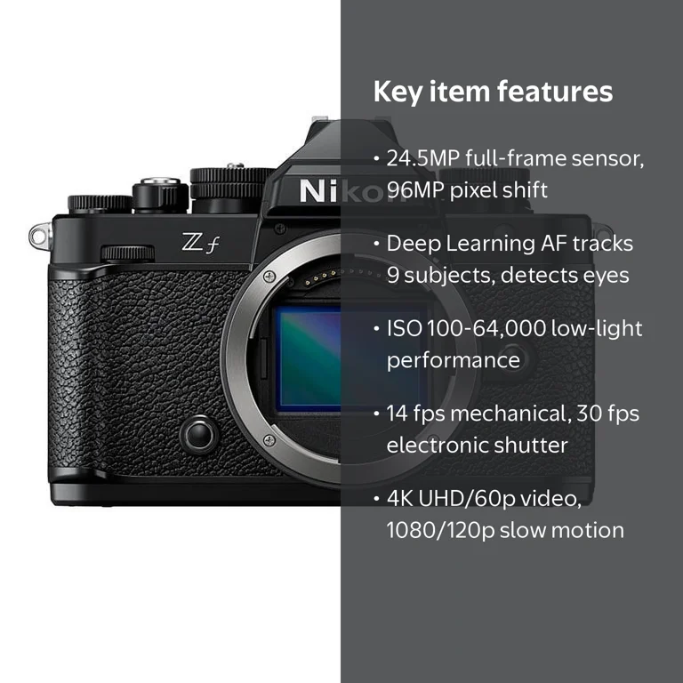 Nikon Zf Professional Full-Frame Mirrorless Camera, Body Only