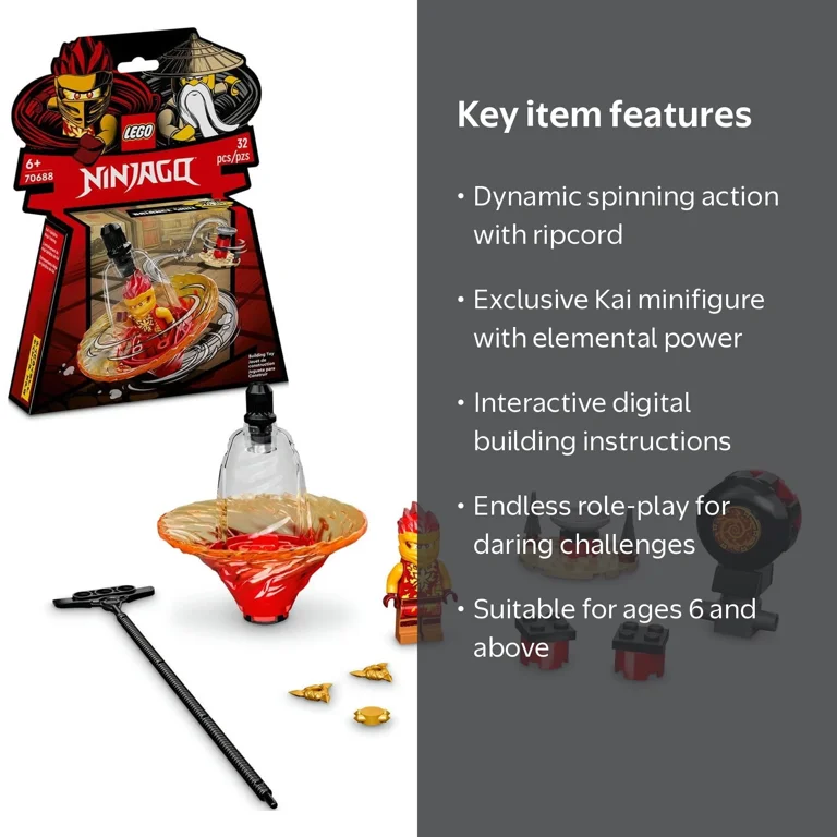 LEGO, Ninjago Ninja Kai's Spinjitzu Training Set, 70688, 32 Pieces