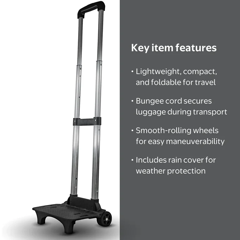 Ultimaxx, Folding Luggage Cart, Silver, with Bungee Cord - Walmart.com