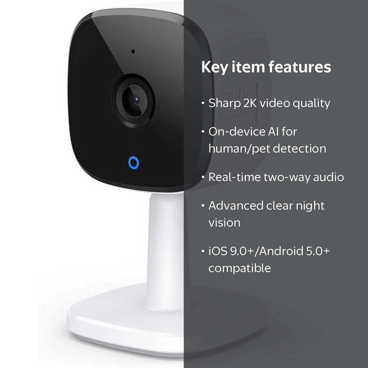 eufy, Security 2K Indoor Camera, T84001W1, White, 1 Pack - Walmart.com