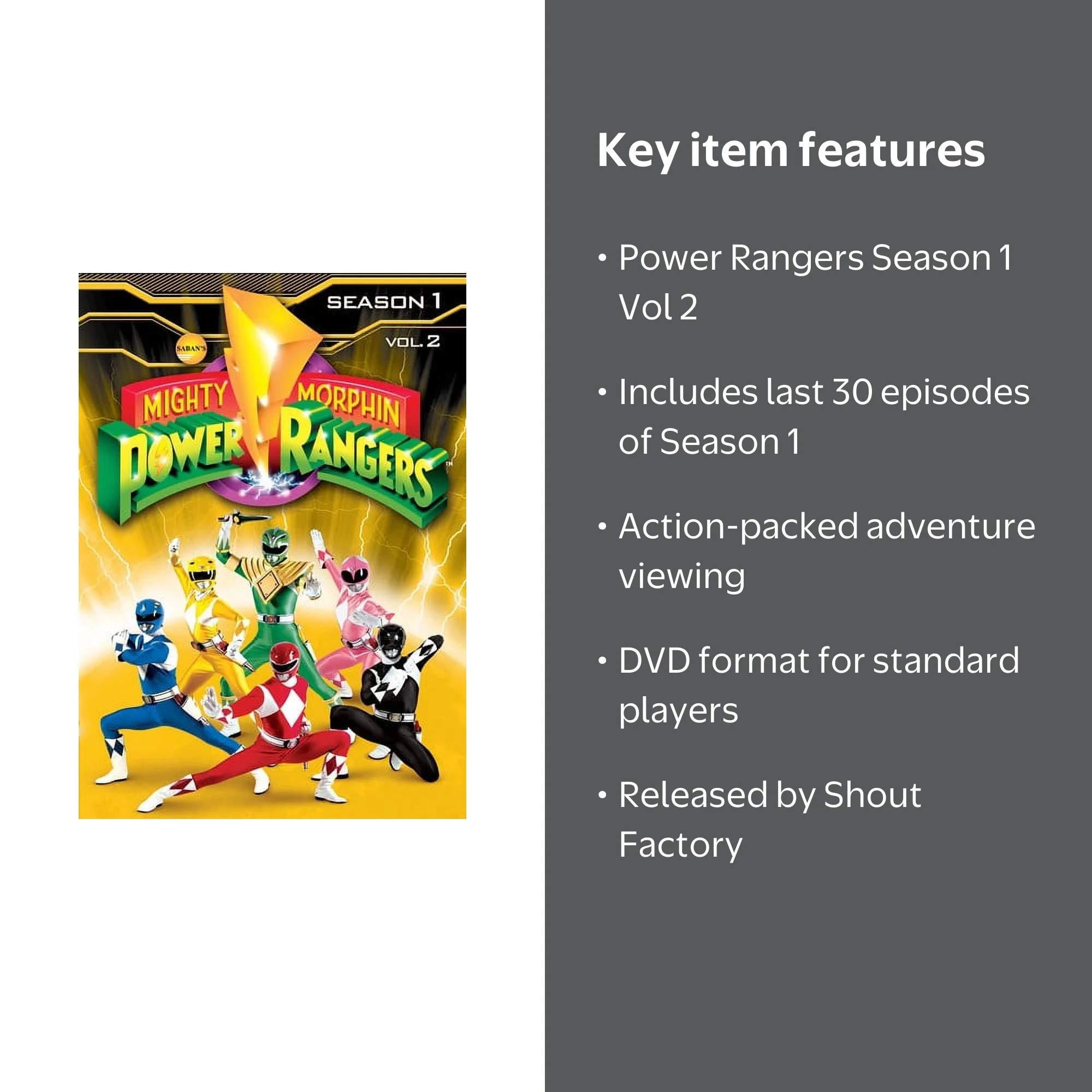 Mighty Morphin Power Rangers: Season 1 Volume 2 (DVD), Shout