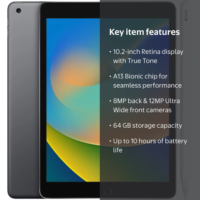 Apple iPad (2021) 10.2 in 2160 x 1620 Tablet, 64 GB, Wi-Fi