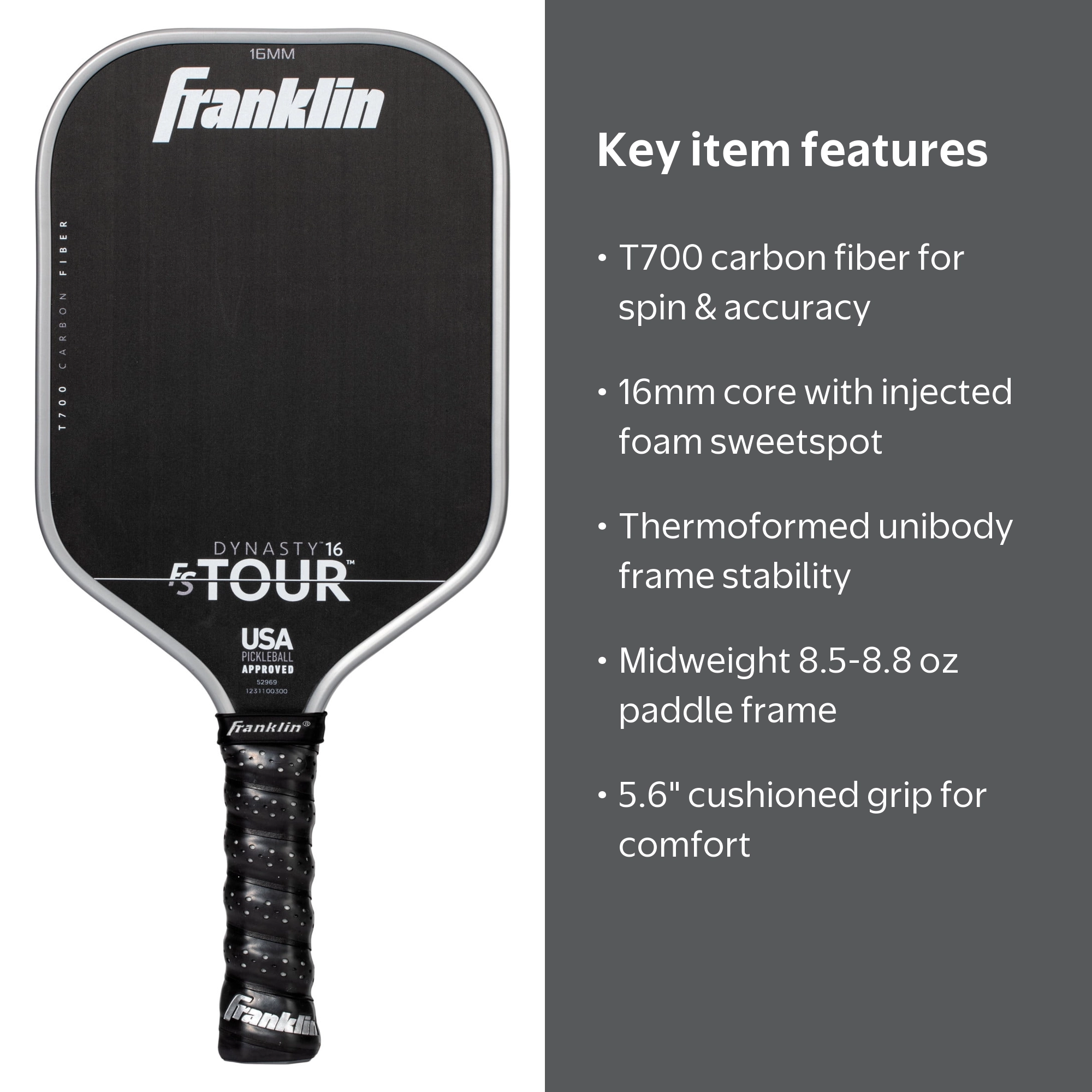 ピックルFS Tour Series Pickleball Paddle16mm Franklin Sports Pro FS Tour Dynasty Series 16mm Carbon Fiber