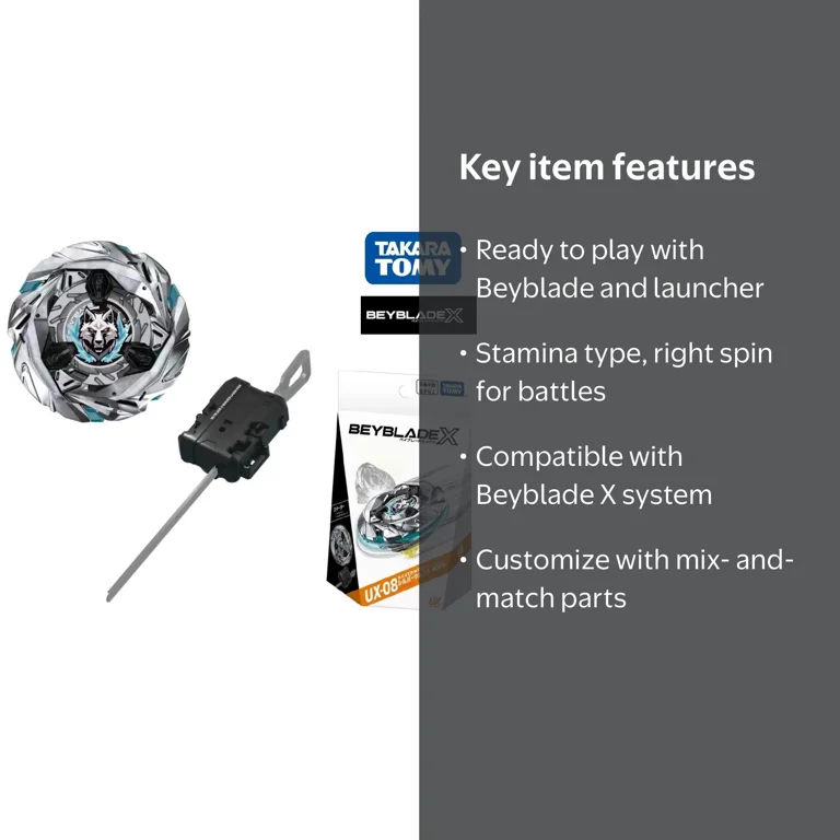 Takara Tomy Beyblade UX-08 Silver Wolf 3-80FB Starter Set