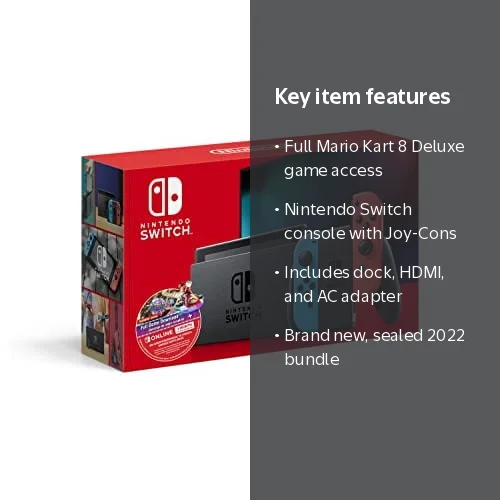 Nintendo Switch Mario Kart 8 Deluxe + 3M Sub Bundle (2022