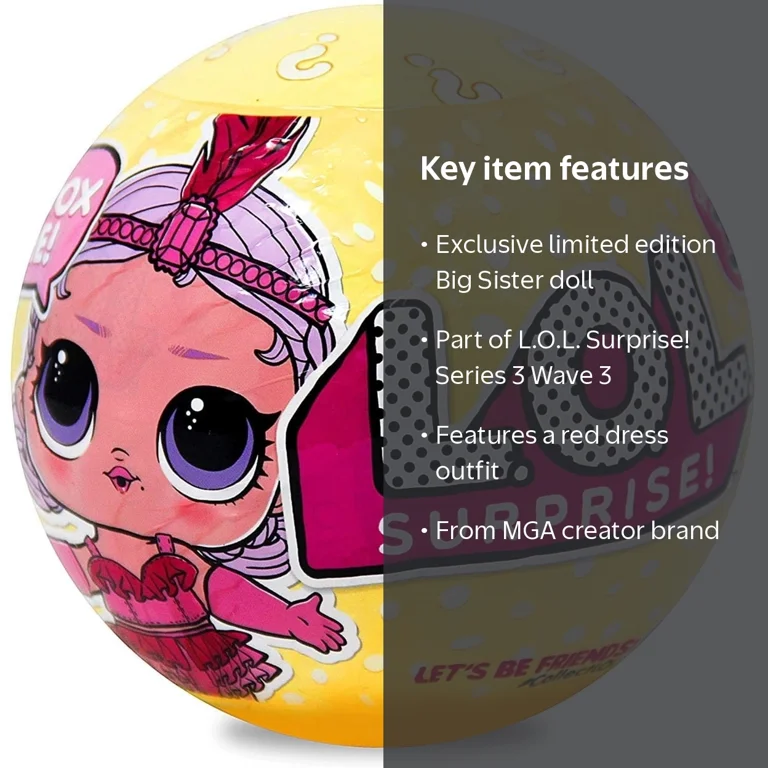 L.O.L. Surprise! Series 3 Wave 3 Big Sister Red Dress LOL Doll