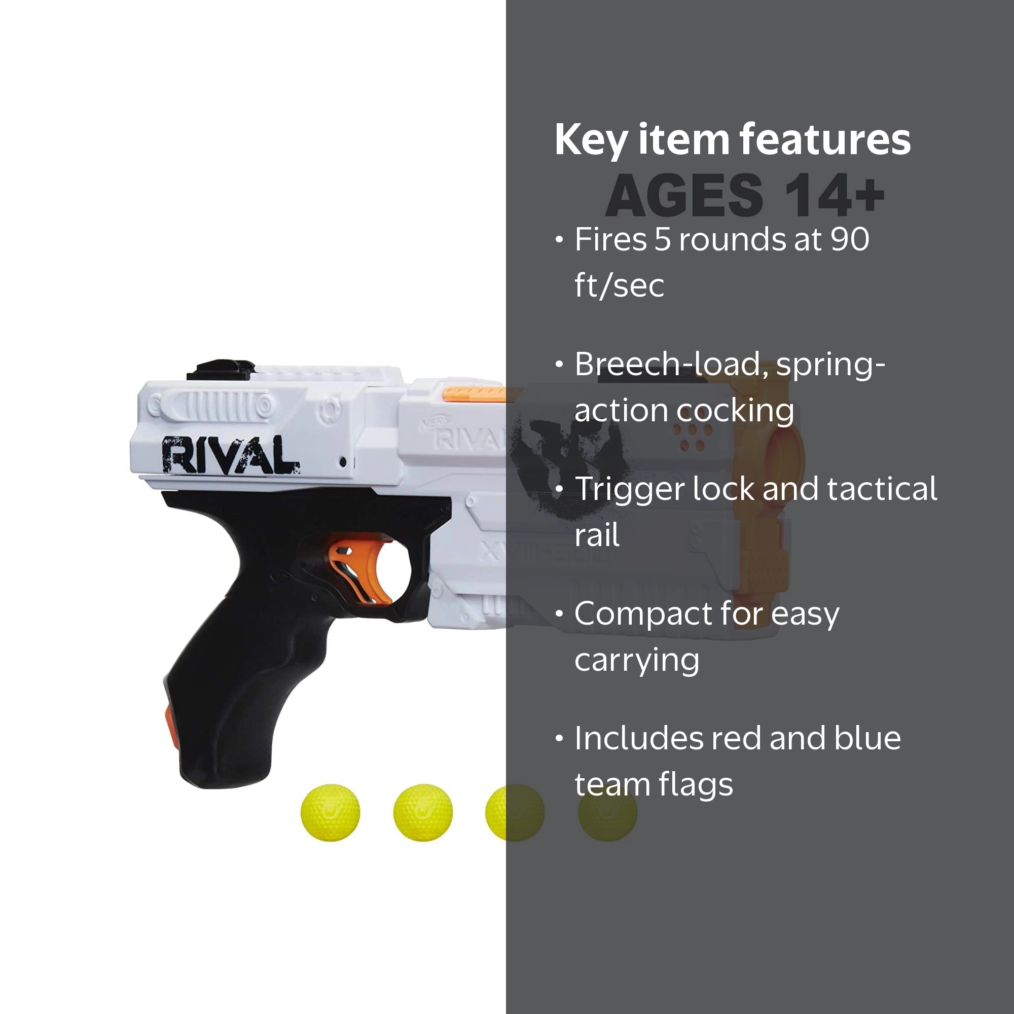 Hasbro NERF Rival Phantom Corps XVIII-500 Kronos Blaster with 5