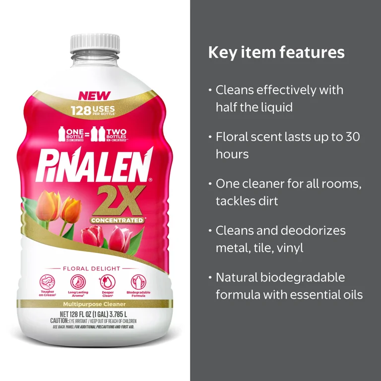 Pinalen 2X Max Aroma Floral Delight All Purpose Cleaner, 128 fl oz