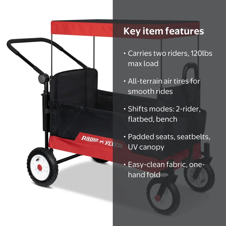 Radio Flyer All-Terrain Kid & Cargo Push Folding Wagon, Air Tires