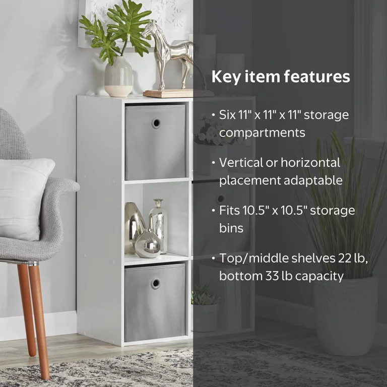 Mainstays 6 Cube Storage Organizer, White - Walmart.com