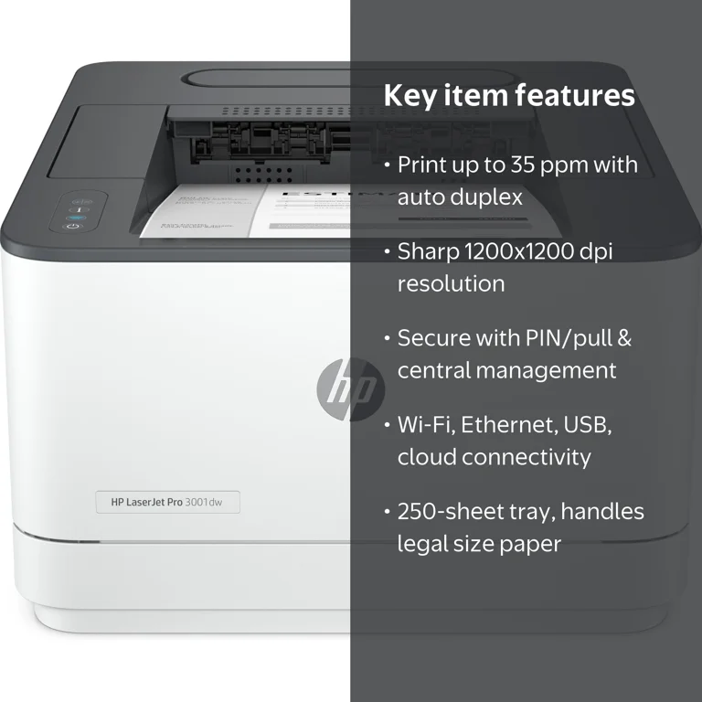 HP LaserJet Pro 3001dw Wireless Laser Monochrome Printer - Walmart.com