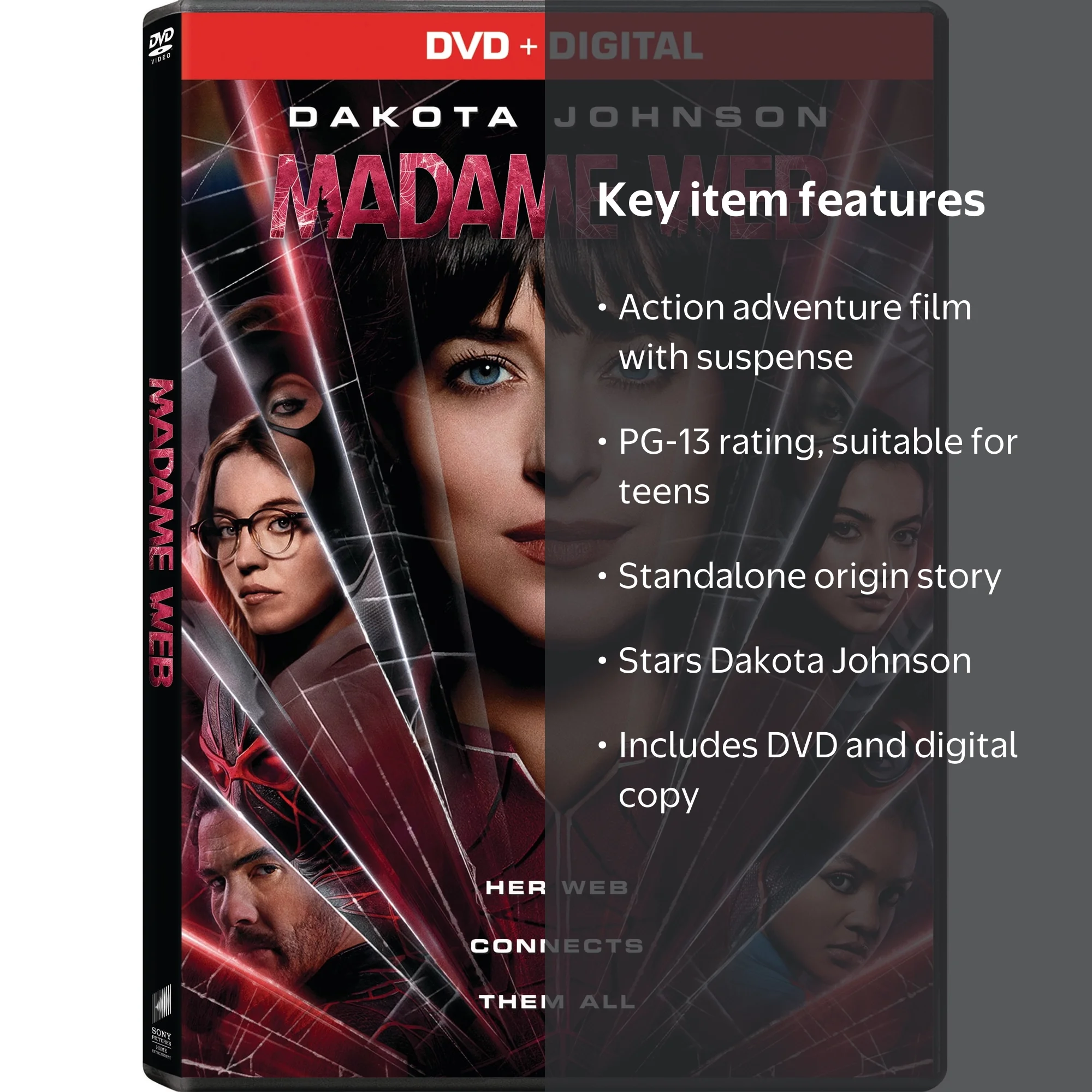 Sony, Madame Web DVD + Digital Copy, PG-13, Cassandra Webb