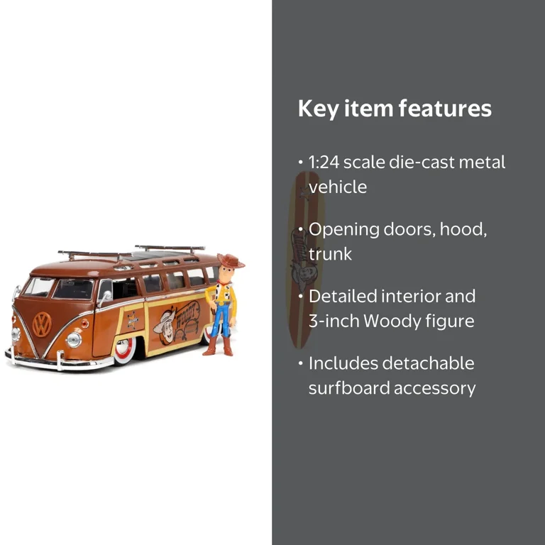 Toy Story VW Surf Bus 1:24 with Woody Figure - Walmart.com