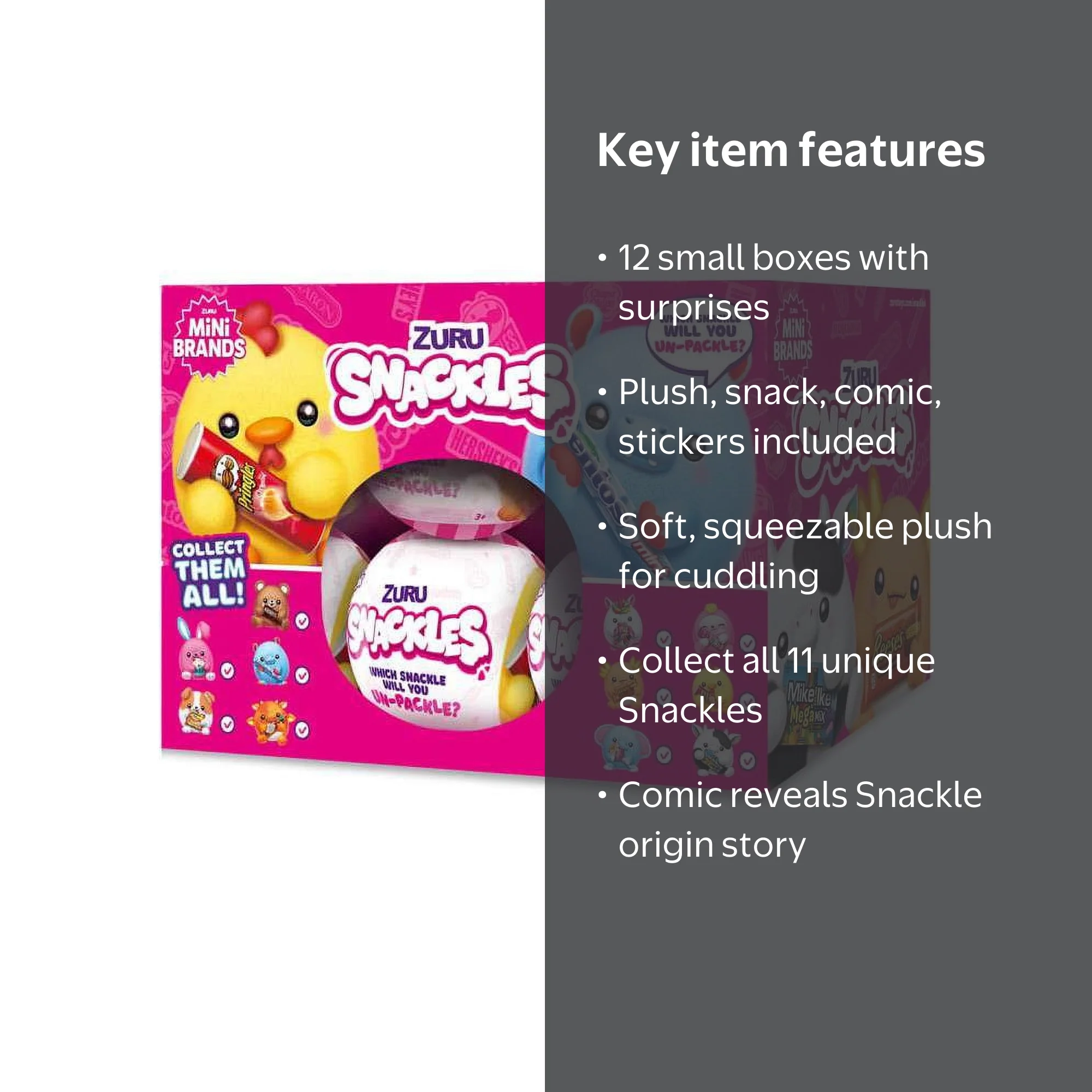 【非売品】Hildebrandt Snagless Sally 12個 専用箱 5 Surprise Mini Brands! Snackles Series 1 SMALL Plush Mystery Box