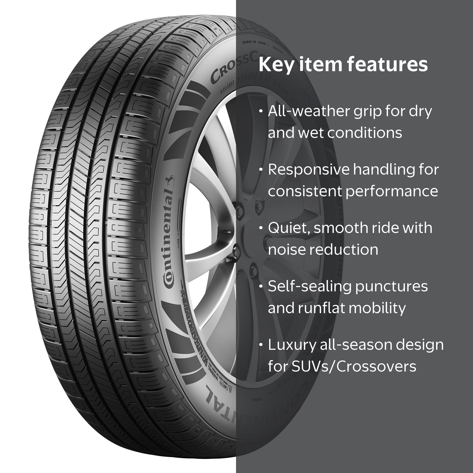 Continental, Passenger Tire, 255/45R20 105H XL, All Season Luxury
