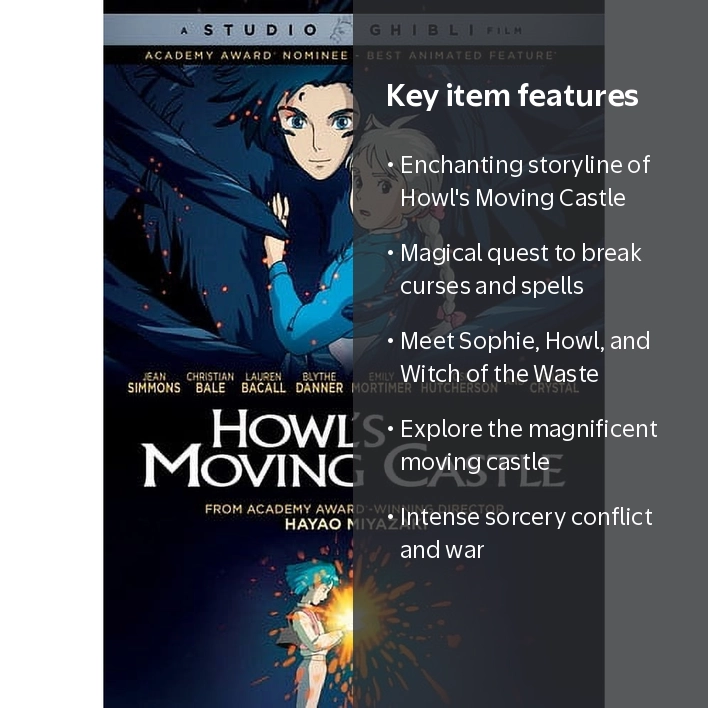 SDS, Howl's Moving Castle DVD, PG, 50th Anniversary Edition