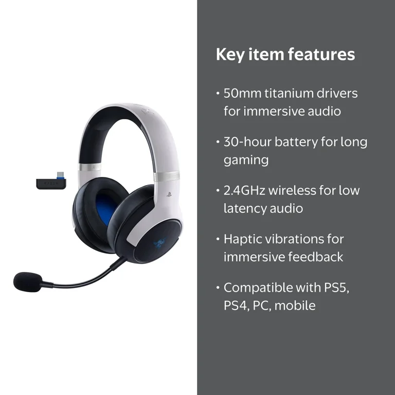 Razer Kaira Pro Wireless Gaming Headset for PS5/PS4/PC/Mobile