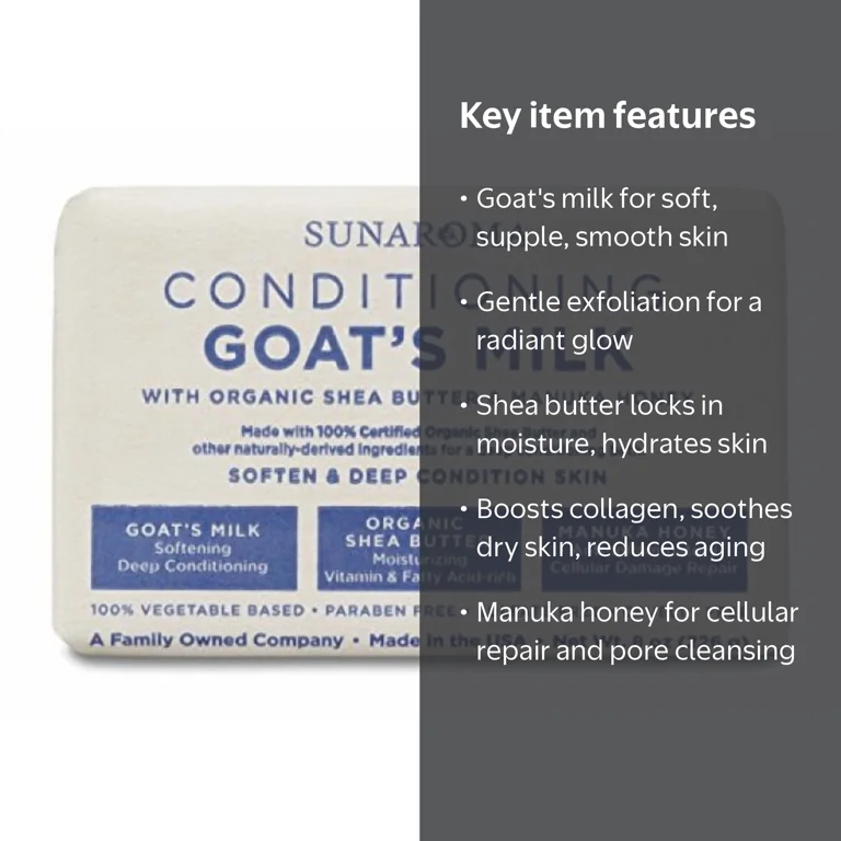 Sunaroma Conditioning Goat's Milk Soap 8 Oz