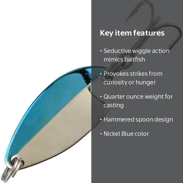 Acme Tackle Little Cleo Fishing Lure Spoon Nickel Blue 1/4 oz