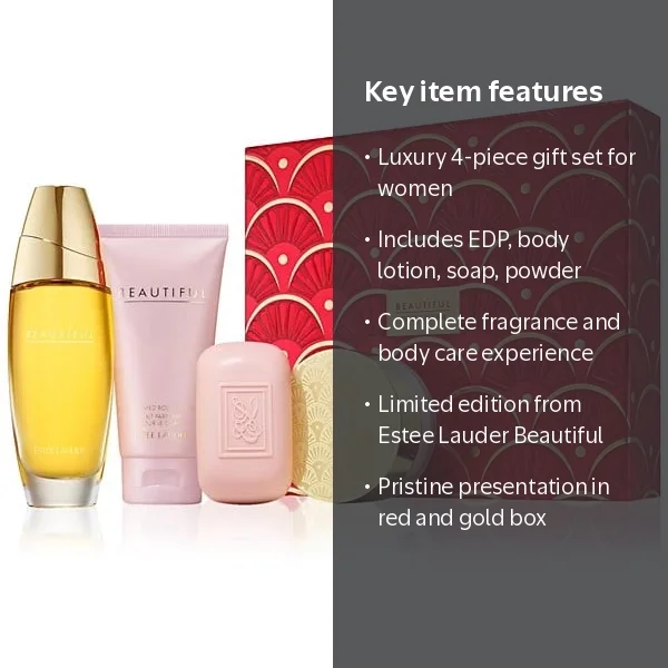 Estée Lauder, Beautiful 4-Piece Fragrance Gift Set, 3.4 fl oz