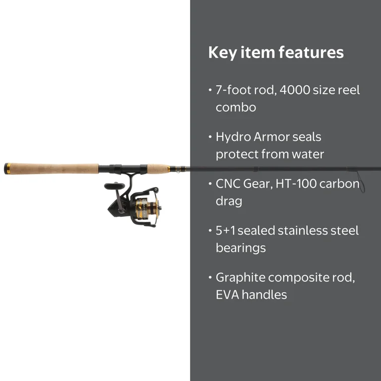 penn battle rod and reel spinning combos III 5000 Combo BTLlll5000701MH The Battle IV can withstand the force of big fish with our proprietary CNC Gear technology and proven HT 7' Battle III Spinning Combo