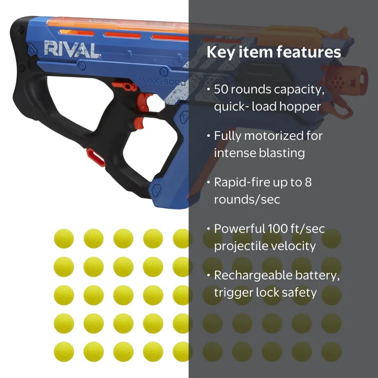 Nerf Perses MXIX-5000 Rival Motorized Blaster (Blue) - Walmart.com