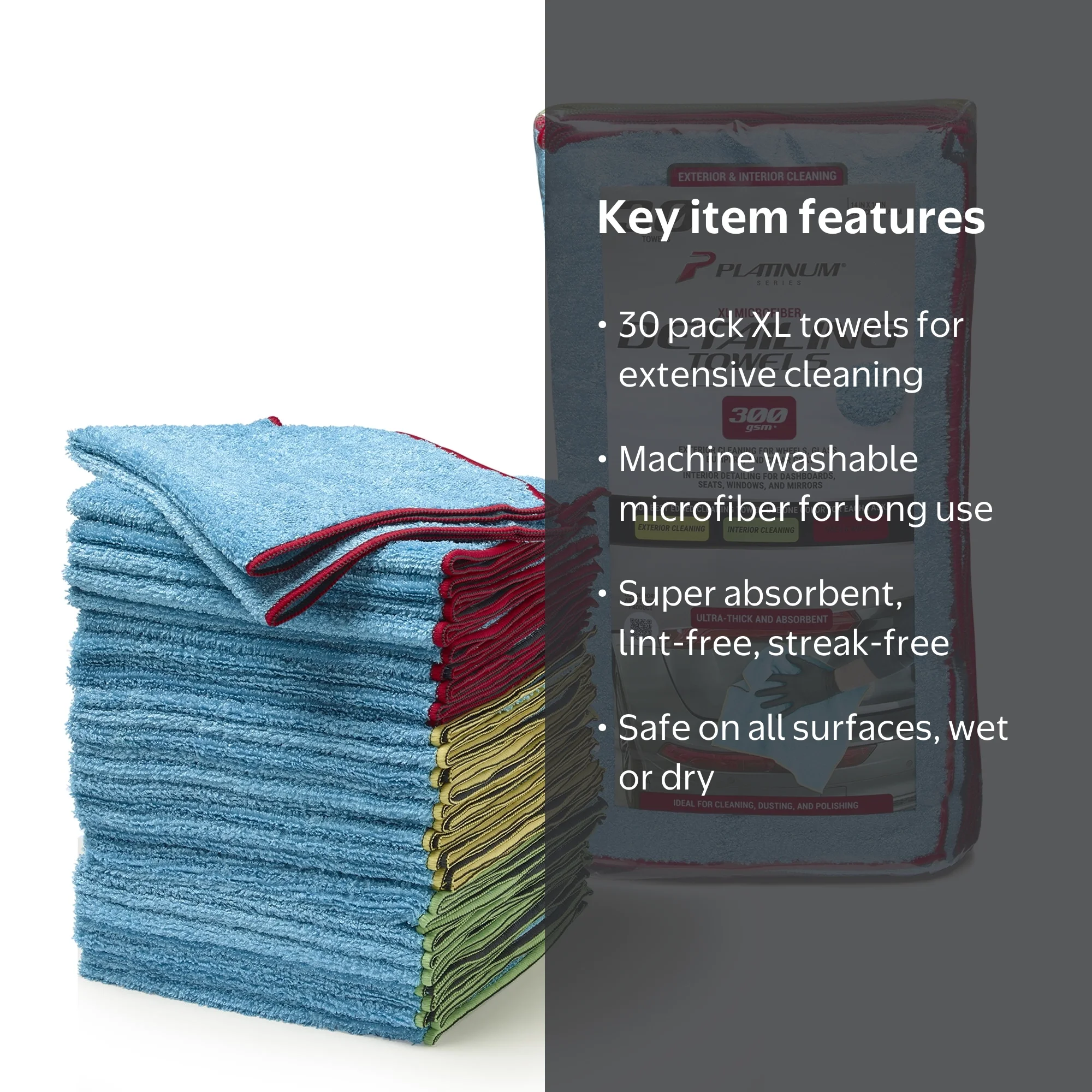 Platinum Series XL Multi-Purpose Microfiber Towels, Detailing