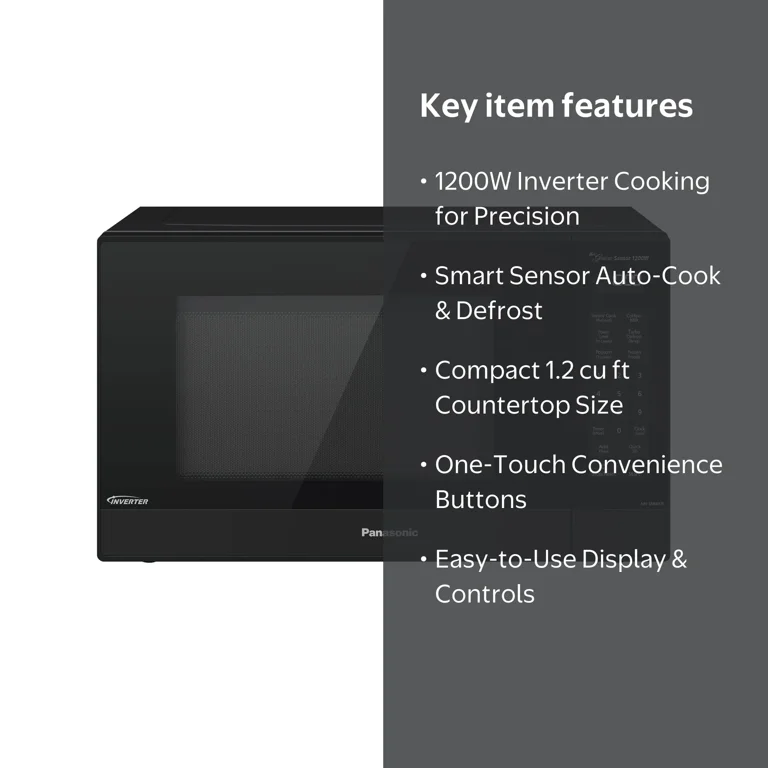 Panasonic 1.2 Cu. Ft. 1200W Genius Sensor Microwave Oven with