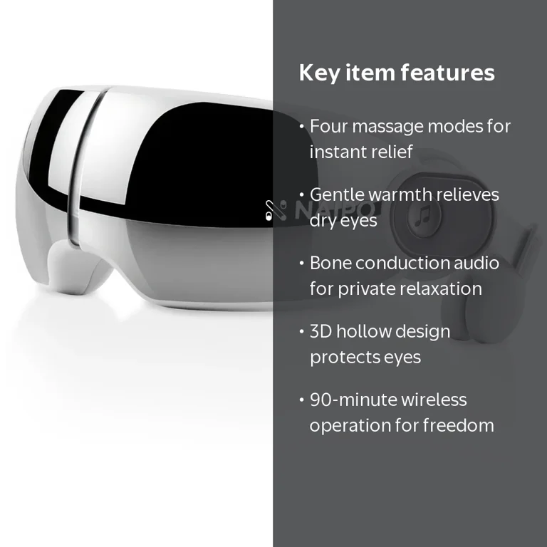 NAIPO Eye Massager with Heat for Migraines Eye Mask with Bluetooth