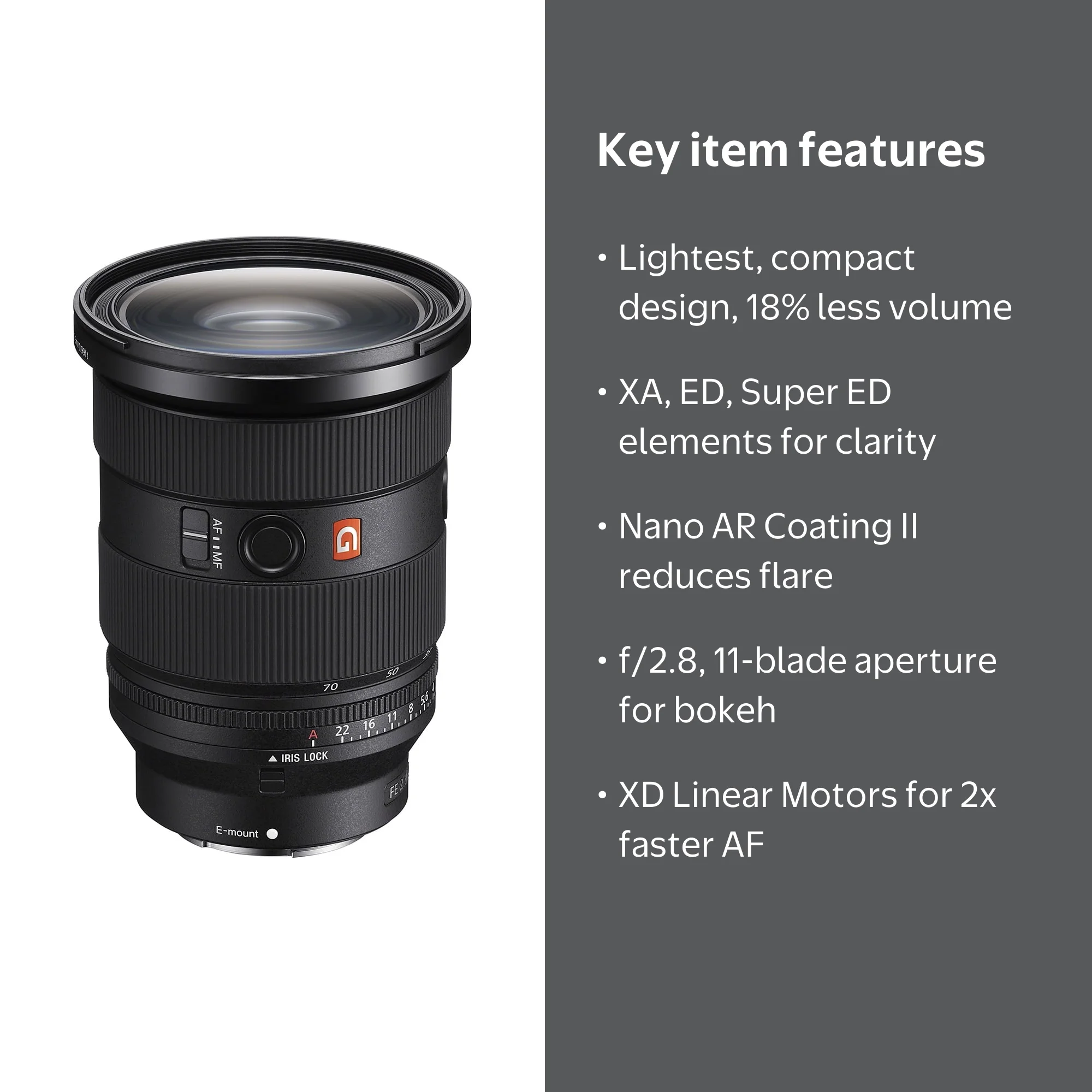 Sony FE 24-70mm F2.8 GM II Alpha Full Frame Standard Zoom Camera