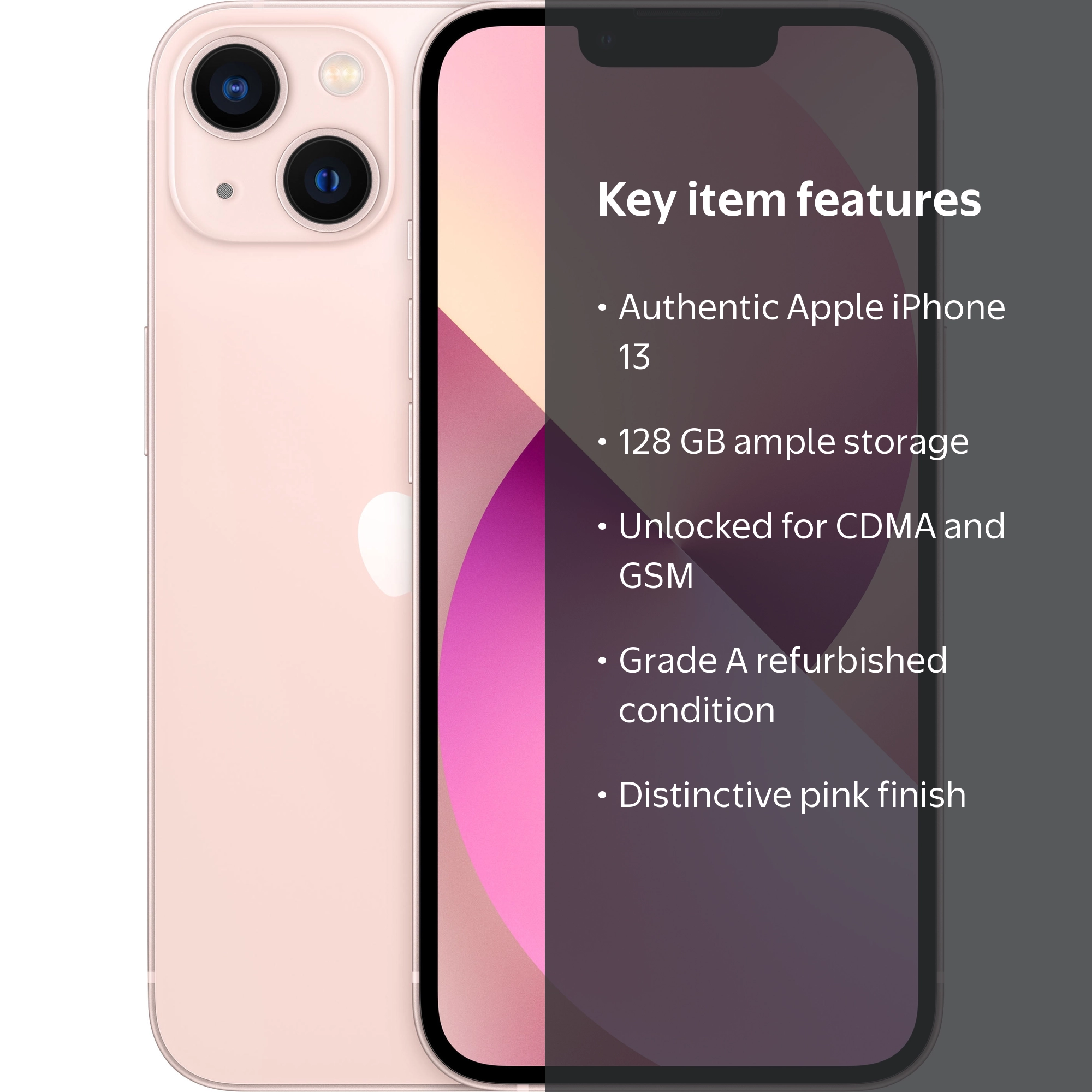 Restored Apple iPhone 13 - Carrier Unlocked - 128 GB Pink