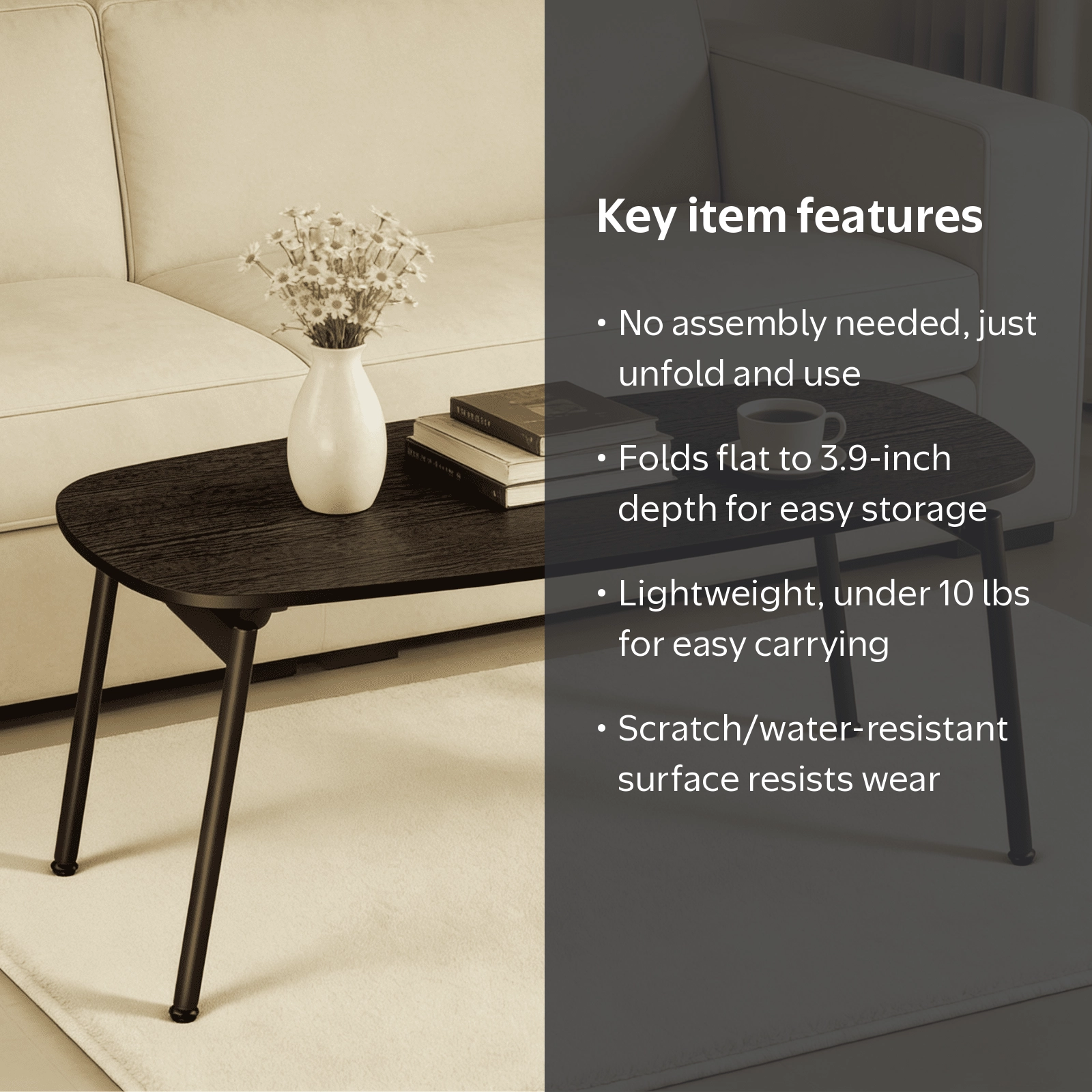 Ktaxon No Assembly Folding Coffee Table, 31.5