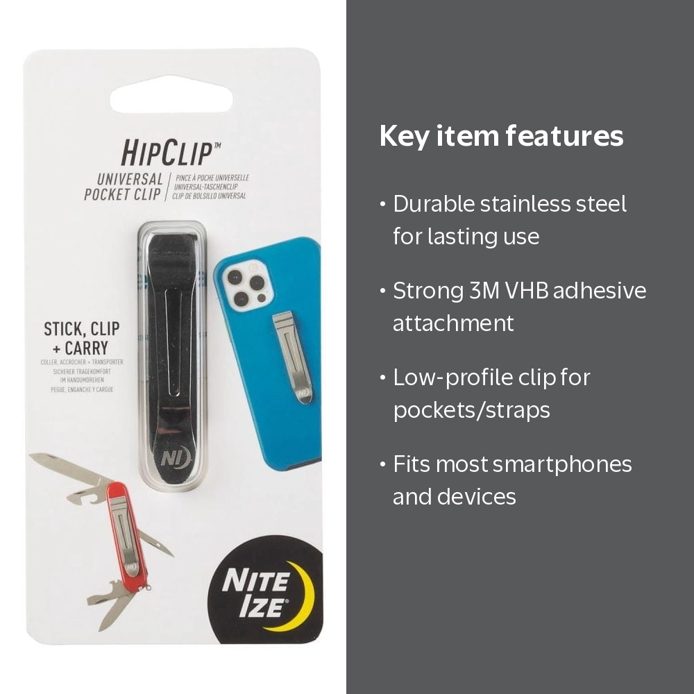 Nite Ize Hipclip Stainless Steel Universal Pocket Clip