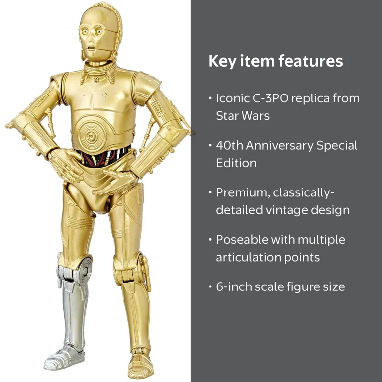 Star Wars theBlack Series 40th Anniversary C-3PO - Walmart.com
