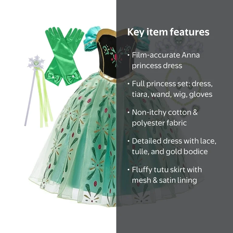 anna dress frozen green - Dark Gown - 2 Epilogue Built with soft inner linings to ensure a no Fairytale Frozen Princess Anna Inspired