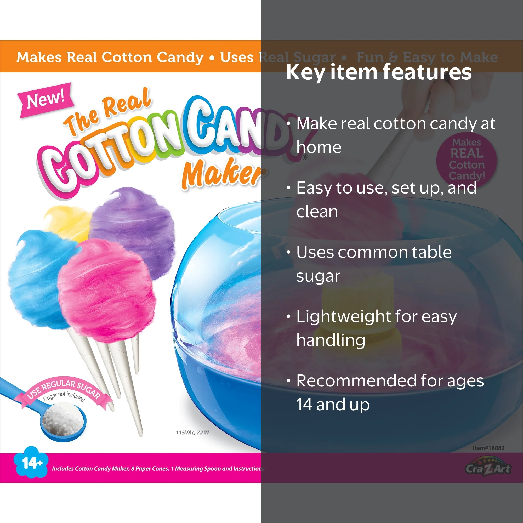 Cra-Z-Art Ultimate DIY Kids Toy Kit: Real Cotton Candy Maker