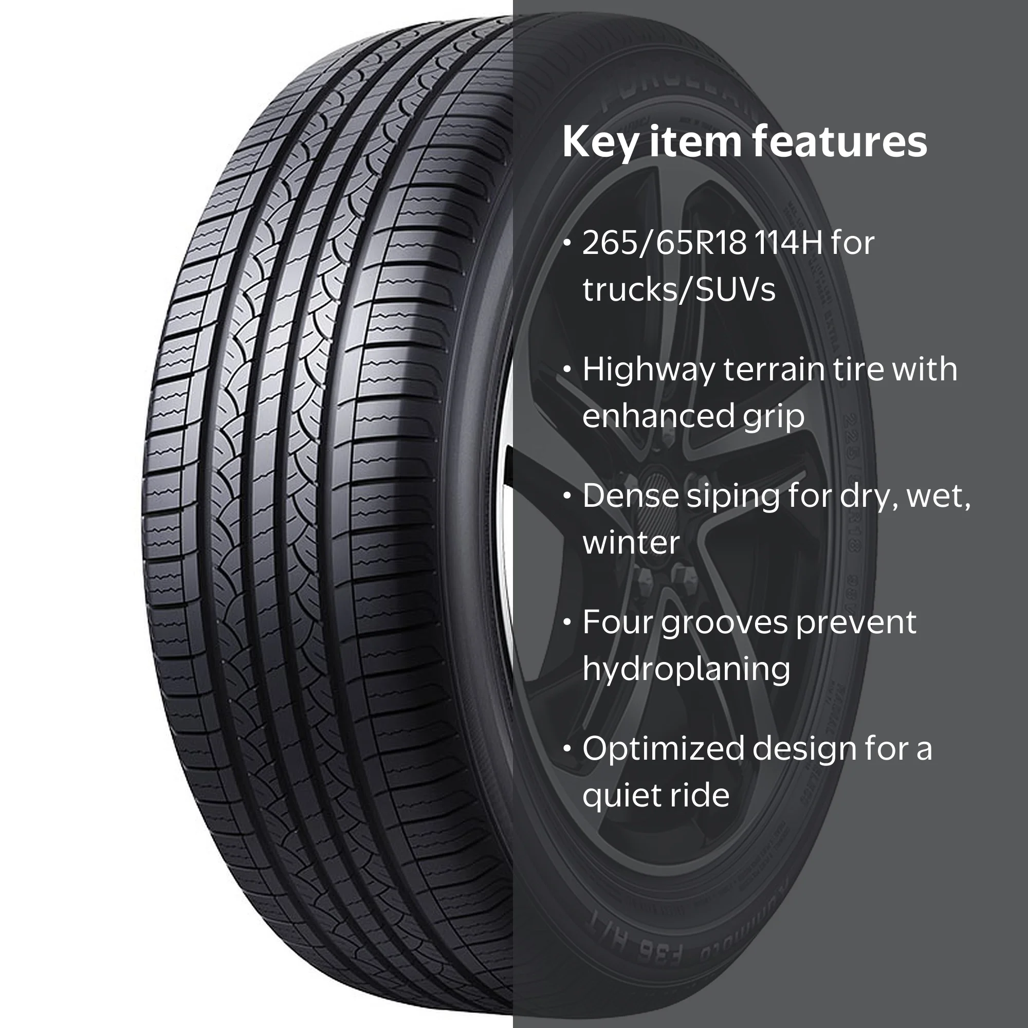 Forceland Kunimoto-F36 H/T Light Truck Tire, 265/65R18 114H