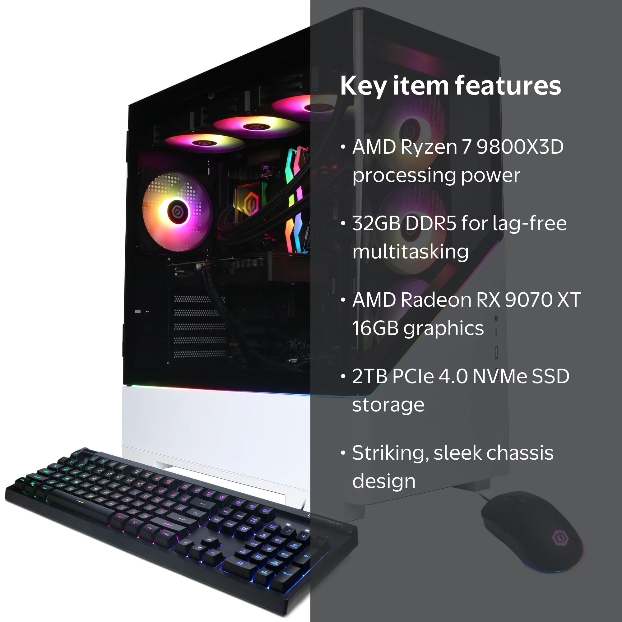 CyberPowerPC Gamer Supreme Gaming PC, AMD Ryzen 7 9800X3D, AMD