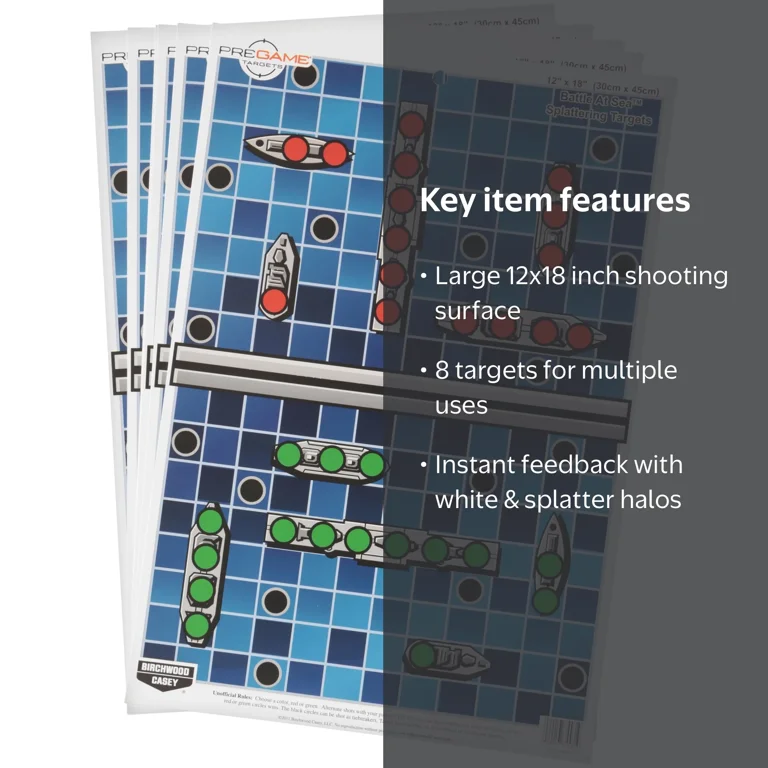 Birchwood Casey Pregame Battle at Sea 12x18 Shooting Target 8pk