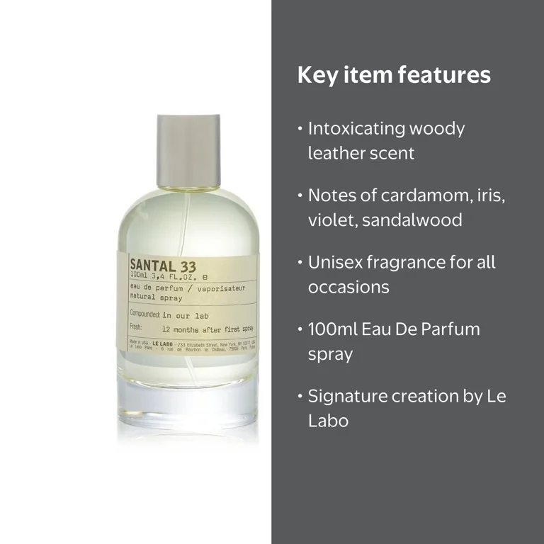Le Labo, Santal 33 Eau De Parfum Spray, 3.4oz, Multicolor