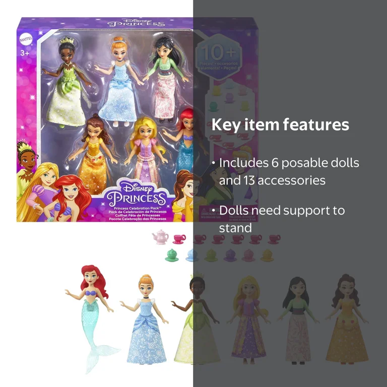 all disney princess dresses 10-Piece Wardrobe Set Multi (11/12) dress up costume girls NWT This original and licensed reproduction is a must Disney Princess Small Doll Princess
