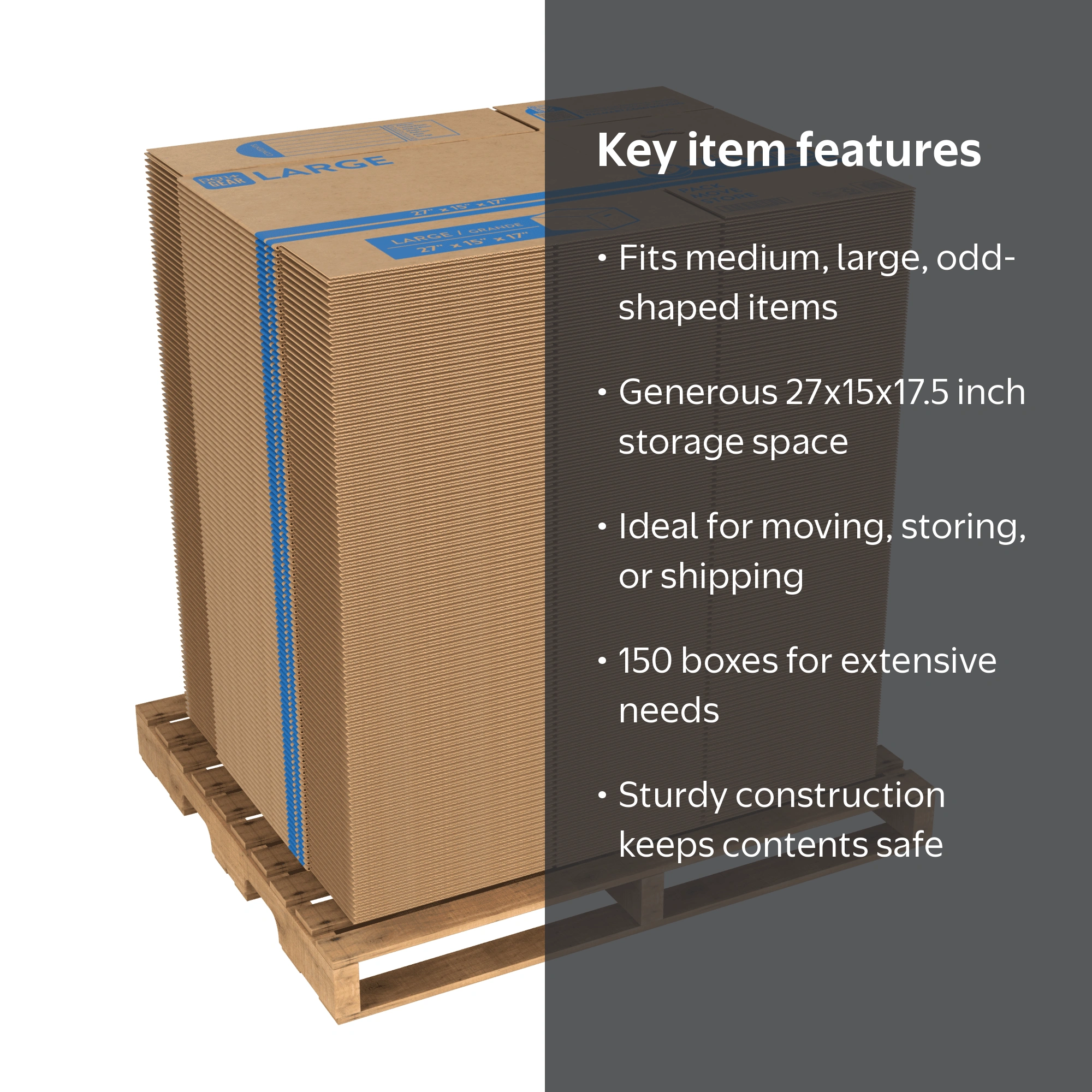 PG 27x15x17.5 Large Moving Box 150 Count - Walmart.com