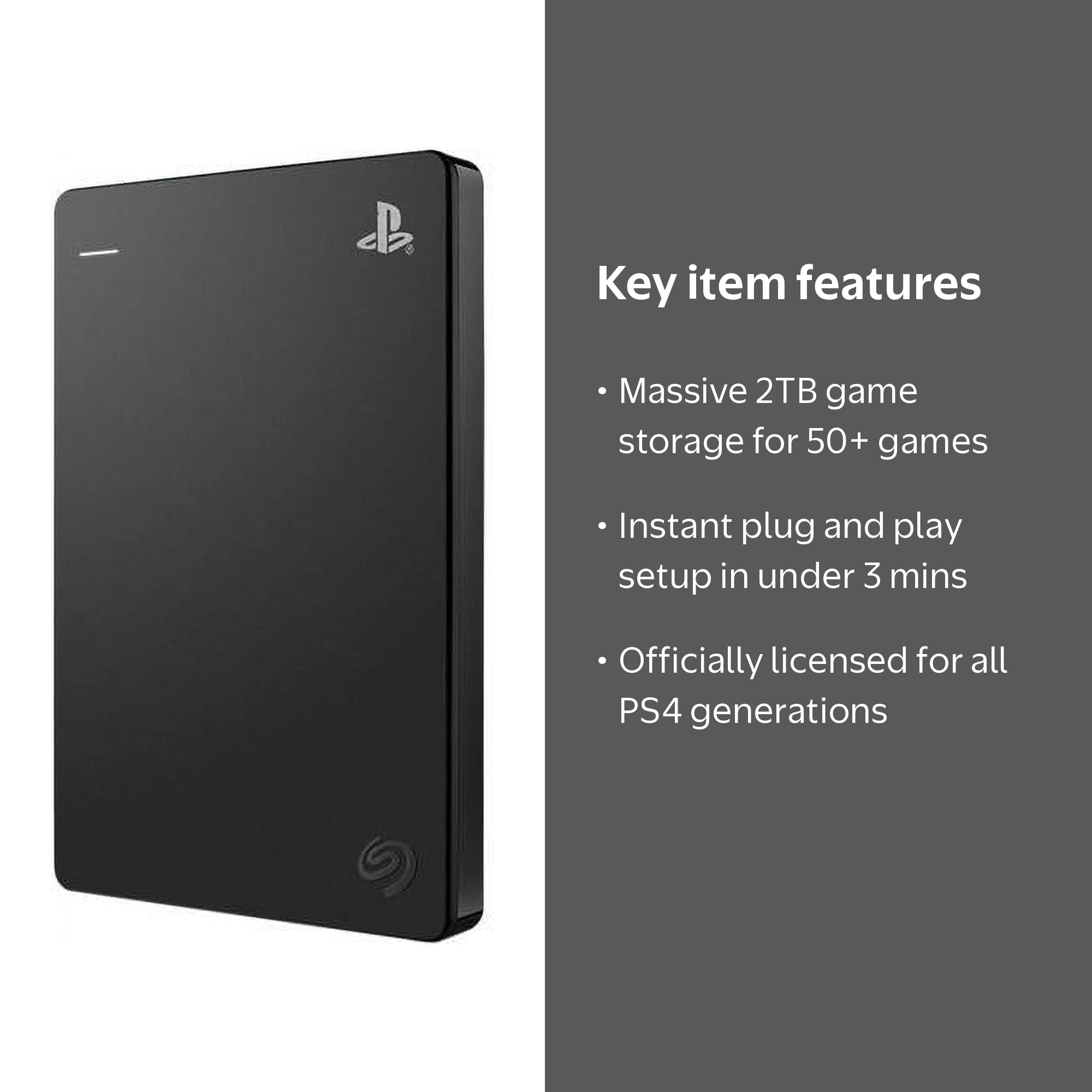 Seagate ストレージ PS4向け 2TB STGD2000300 Seagate 2TB PS4 Game Drive - Portable USB 3.0 HDD, Officially