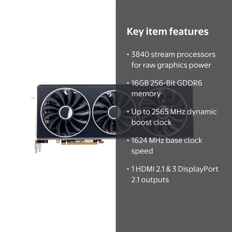 XFX SPEEDSTER MERC319 Gaming GPU, Radeon RX 7800 XT 16GB GDDR6 PCI