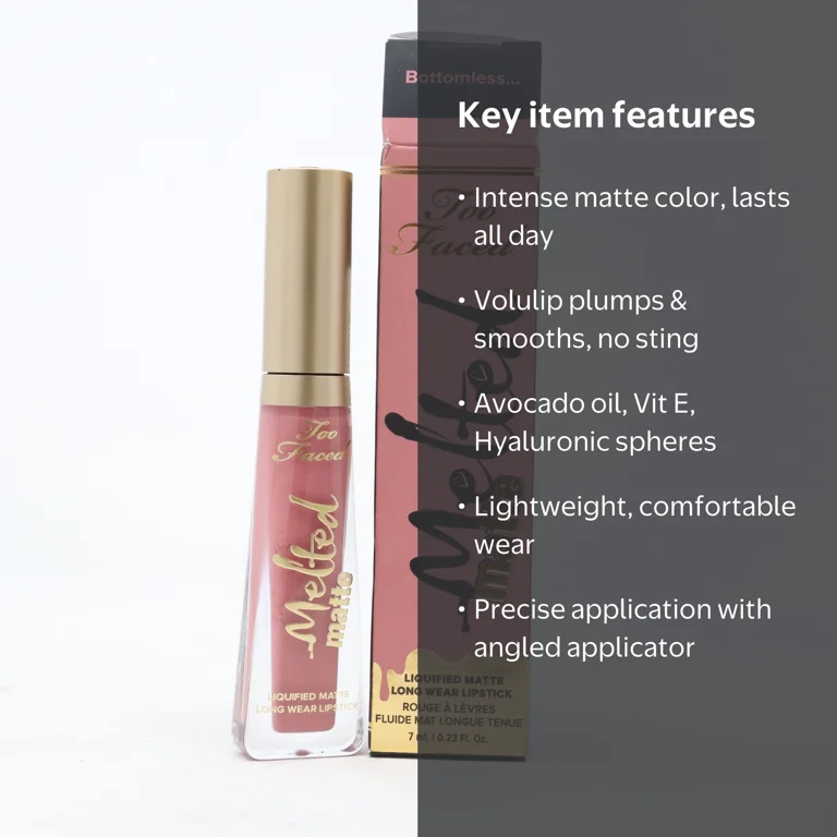 Too Faced Melted Matte Liquid Lipstick, Long Wear, 0.23oz