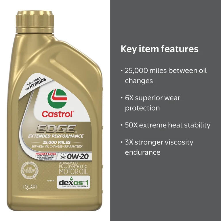 EDGE Extended Perf 0W-20 Quart - High Wear Protection - Walmart.com